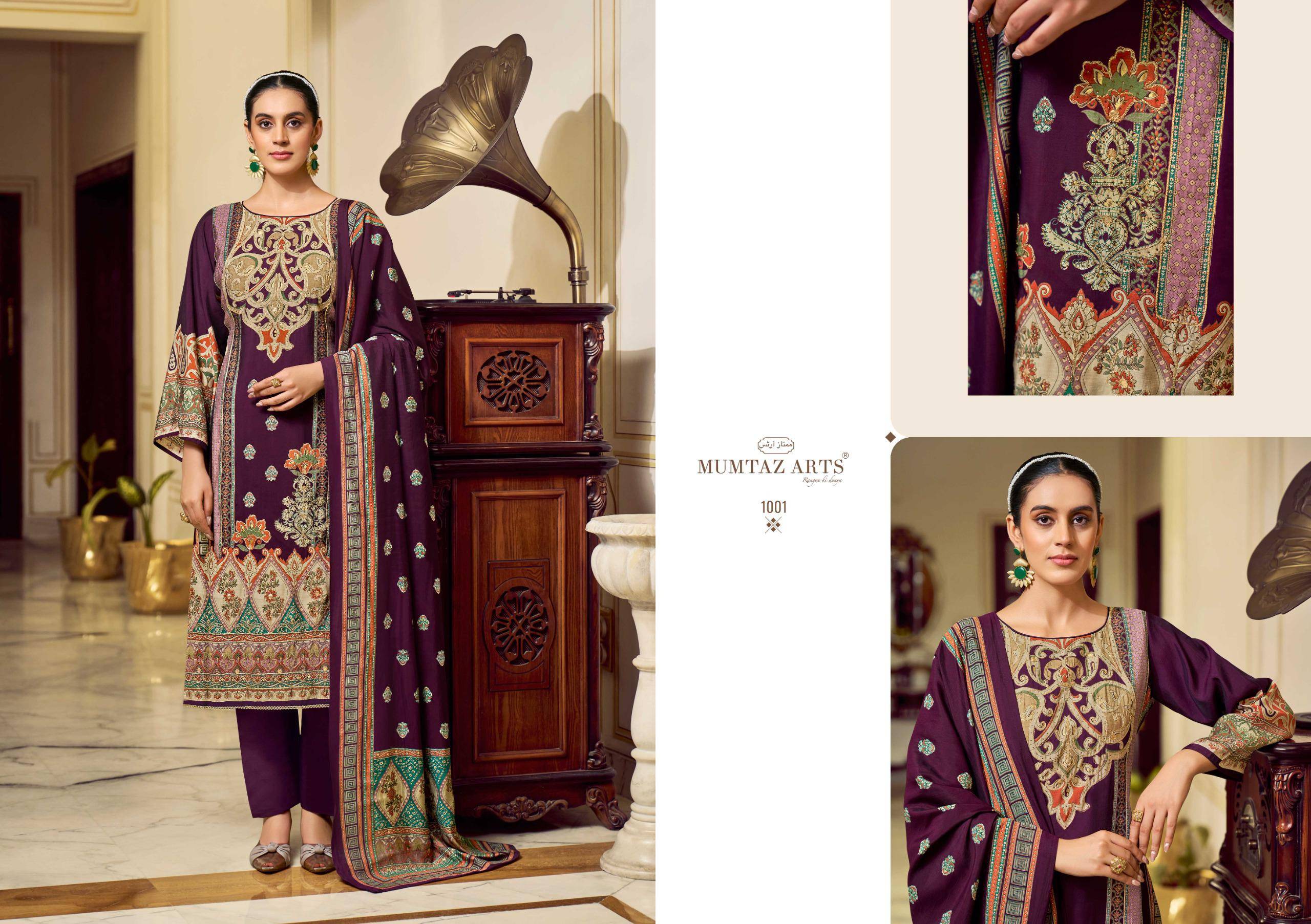 MEHR-E-GUL by MUMTAZ ARTS 1001 TO 1004 SERIES Pakistani Stylish PURE MODAL COLLECTION At Wholesale Price
